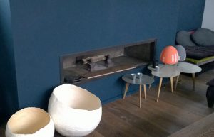 cheminée de salon à foyer ouvert Toulouse réalisation Cheminées iiio vue finie