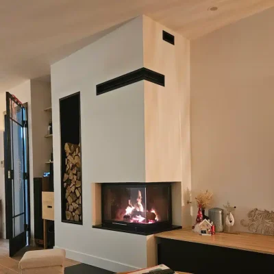 Foyer Energia Lateral 700 droit Garcia Thermiconfort pose par Cheminees iiio